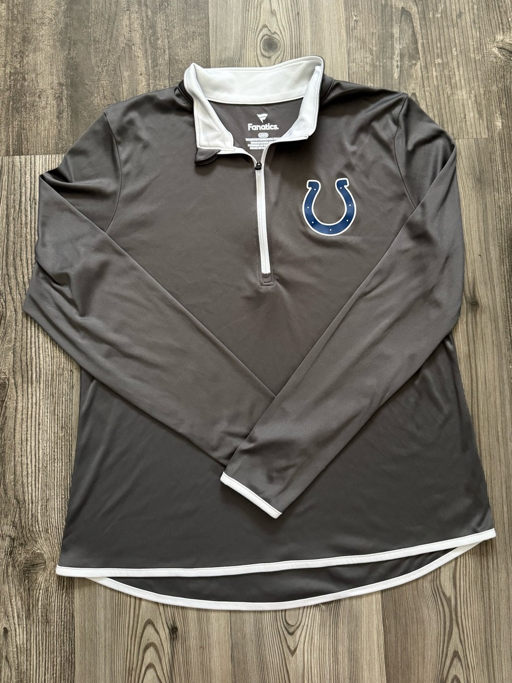 Fanatics Gray and White Indianapolis Colts Quarter-Zip Pullover